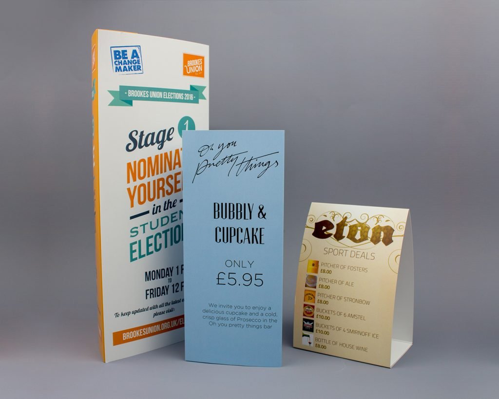 Table Tents Printing Gateshead